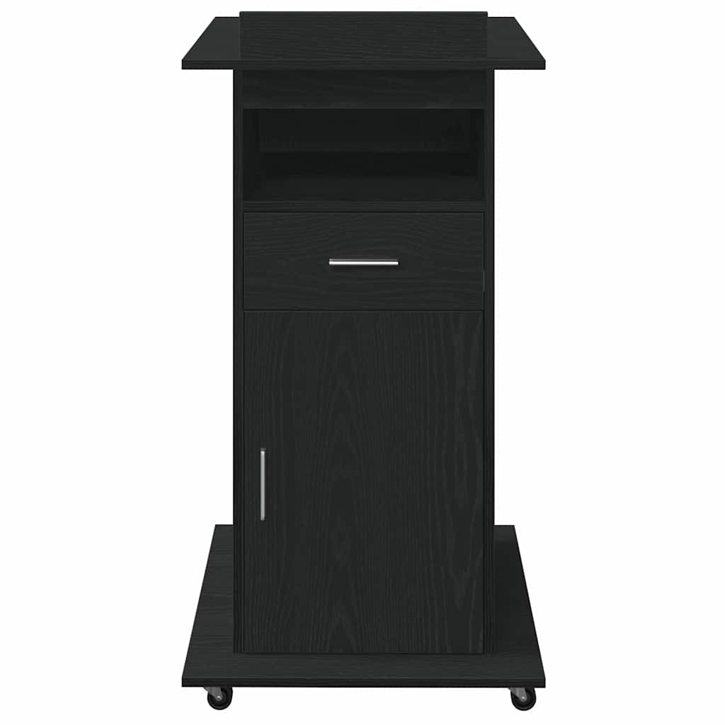 Podium avec roue Chêne noir 55 x 55 x 107 cm Bois d'ingénierie - XIOS