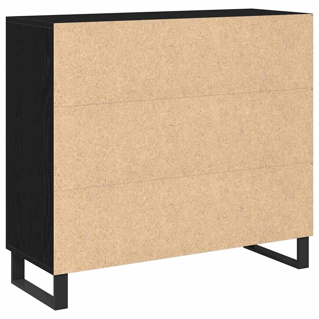 Buffet Chêne noir 90 x 34 x 80 cm Bois d'ingénierie - XIOS
