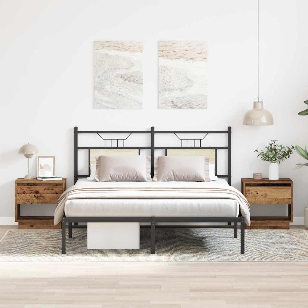 Table de nuit avec tiroir 2 pcs Bois ancien 45 x 34 x 44 cm