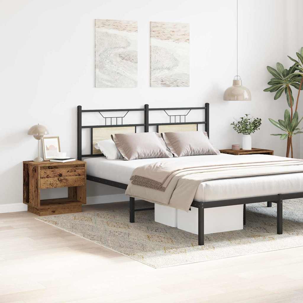 Table de nuit avec tiroir 2 pcs Bois ancien 45 x 34 x 44 cm