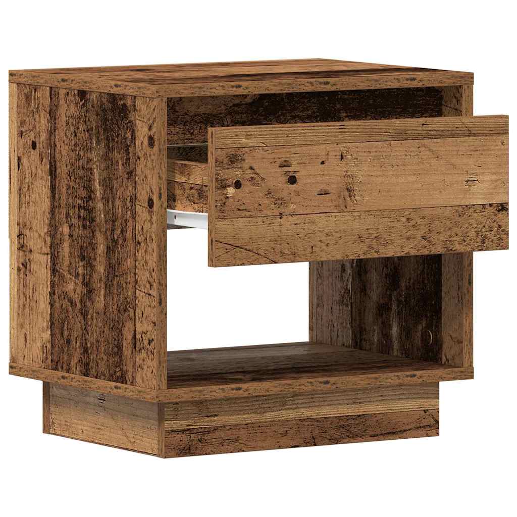 Table de nuit avec tiroir 2 pcs Bois ancien 45 x 34 x 44 cm