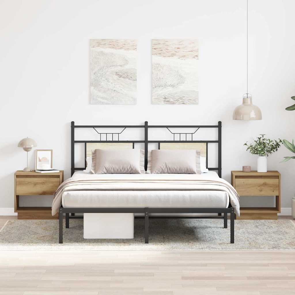 Table de nuit avec tiroir 2 pcs chêne artisanal 45 x 34 x 44 cm