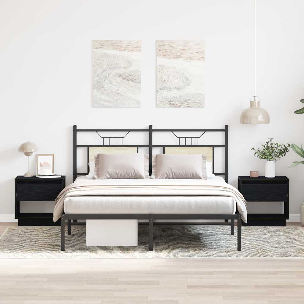 Table de nuit avec tiroir 2 pcs Chêne noir 45 x 34 x 44 cm