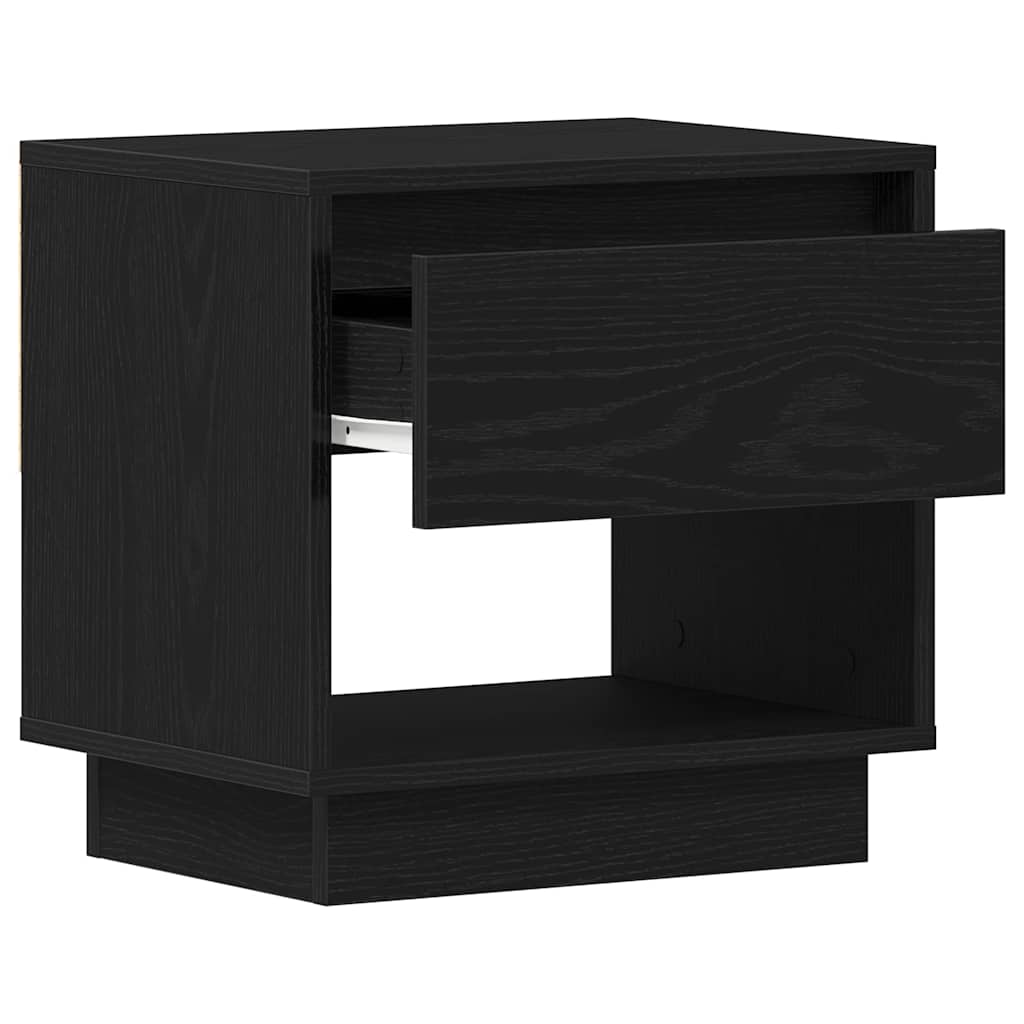 Table de nuit avec tiroir 2 pcs Chêne noir 45 x 34 x 44 cm