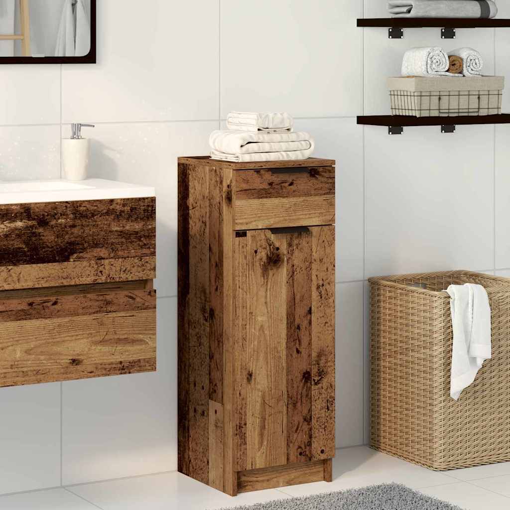 Cabinet de salle de bain avec porte Bois ancien 32 x 34 x 90 cm - XIOS
