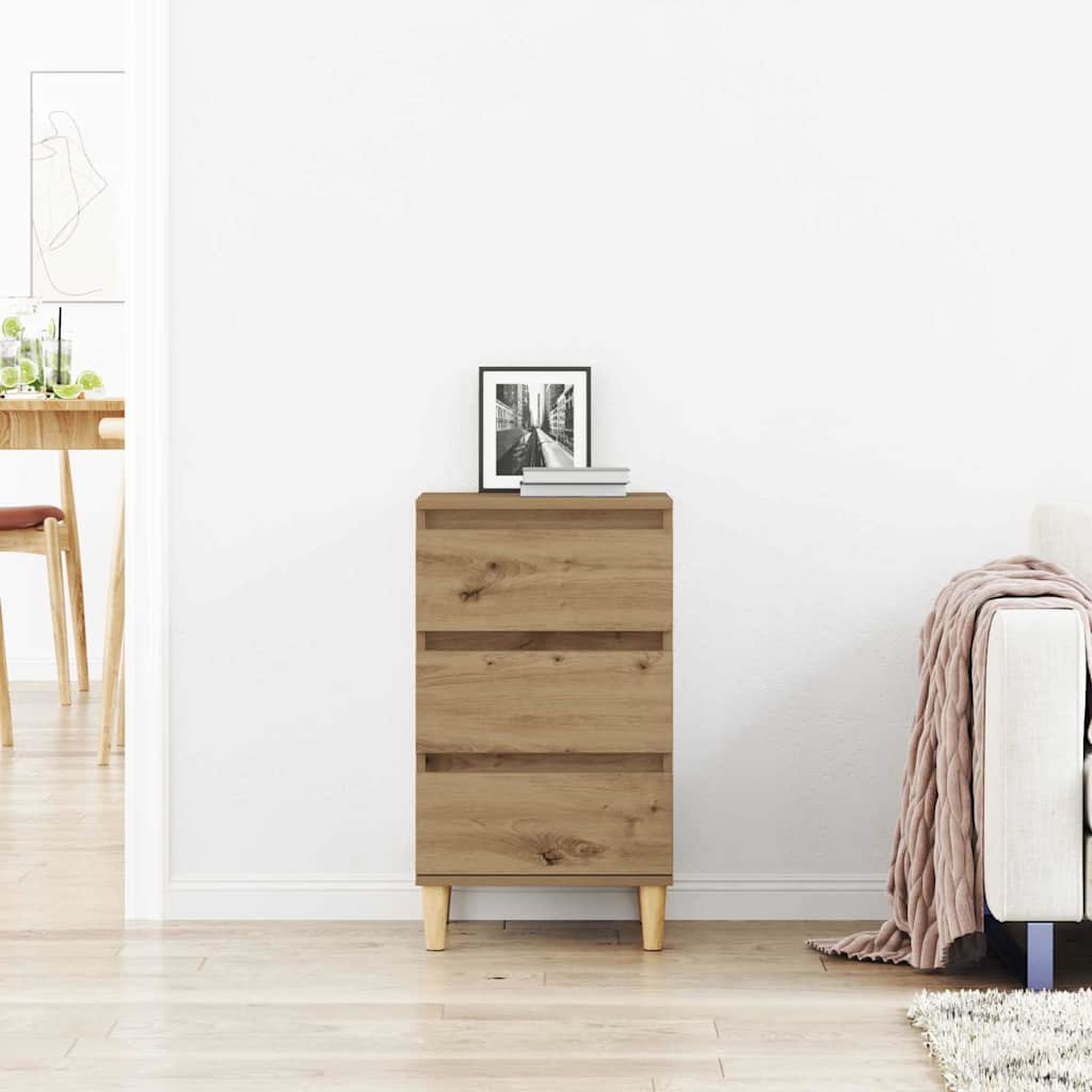 Cabinet de chevet avec tiroir Chêne artisanal 40 x 35 x 70 cm - XIOS