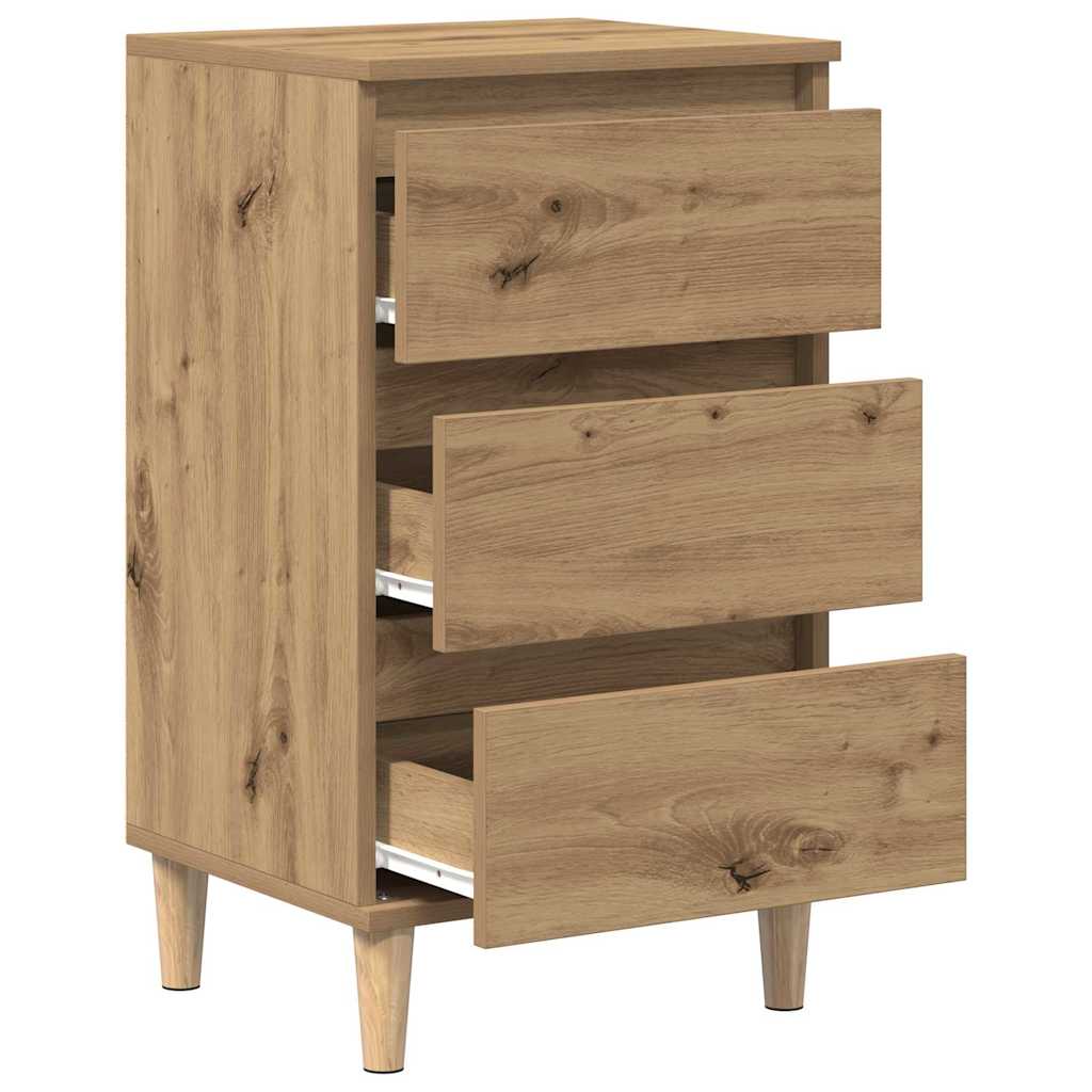 Cabinet de chevet avec tiroir Chêne artisanal 40 x 35 x 70 cm - XIOS