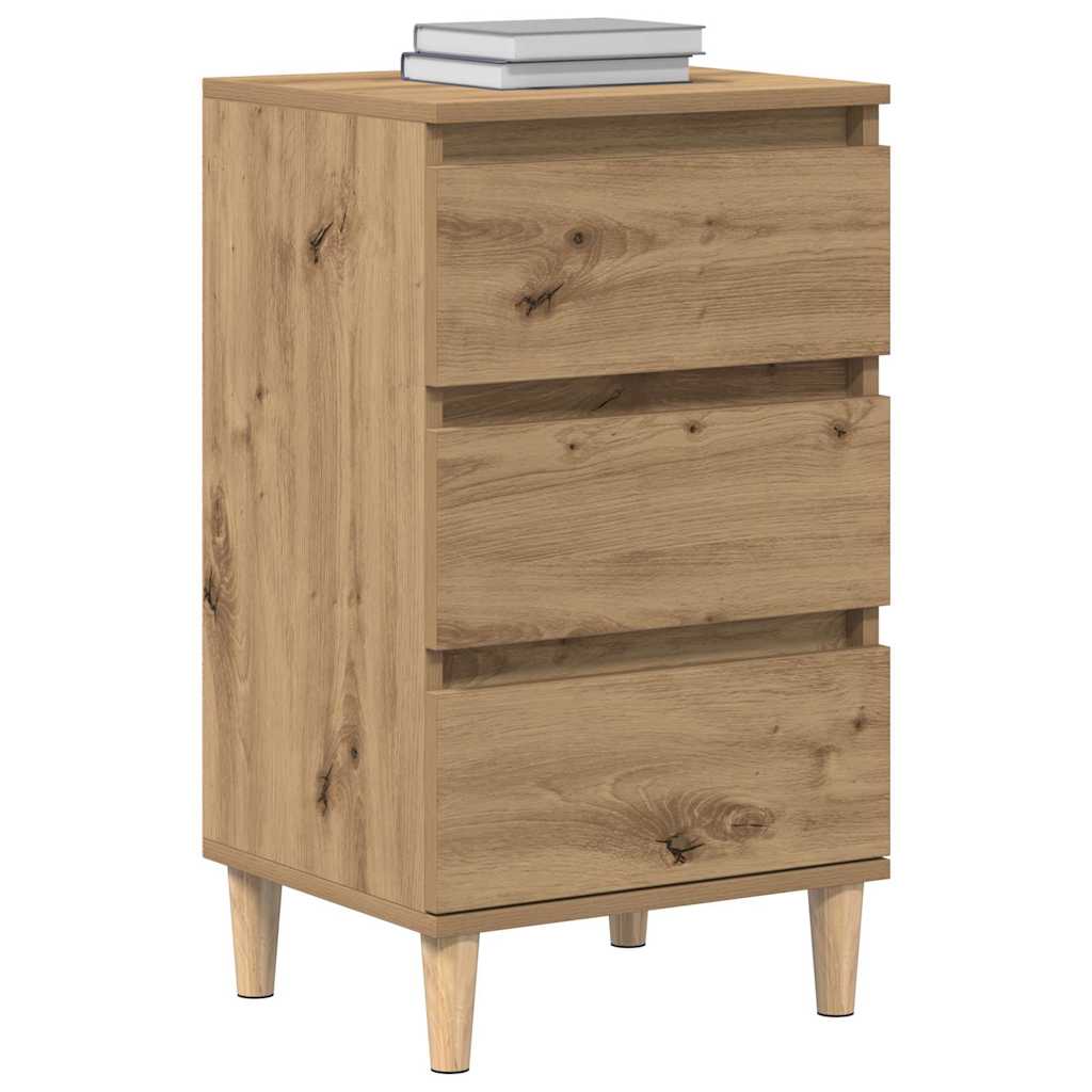 Cabinet de chevet avec tiroir Chêne artisanal 40 x 35 x 70 cm - XIOS