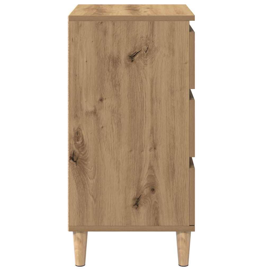 Cabinet de chevet avec tiroir Chêne artisanal 40 x 35 x 70 cm - XIOS