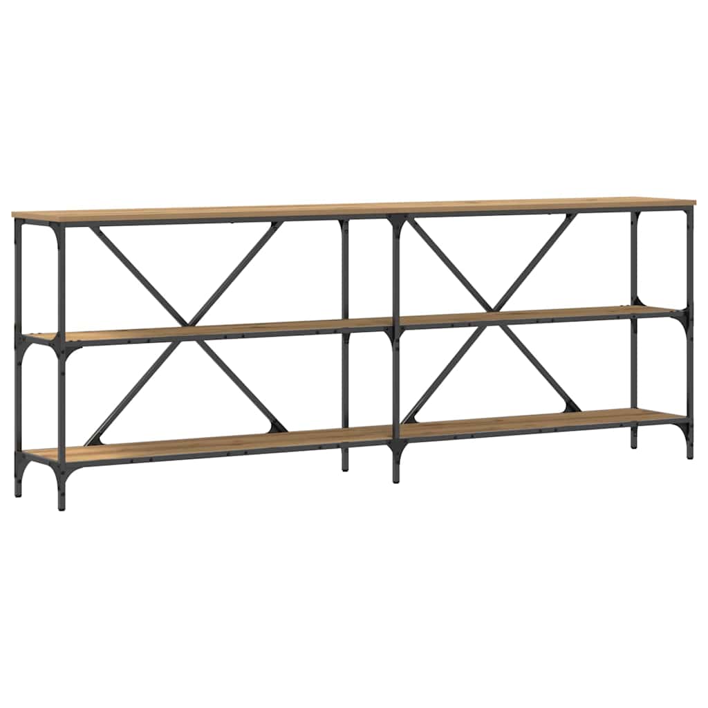 Table console avec étagère chêne artisanal 180 x 30 x 75 cm - XIOS