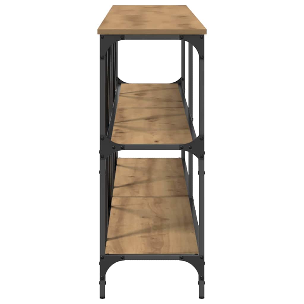 Table console avec étagère chêne artisanal 180 x 30 x 75 cm - XIOS