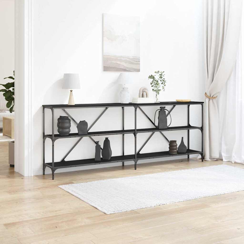 Table console Chêne noir 200 x 30 x 75 cm Bois d'ingénierie - XIOS