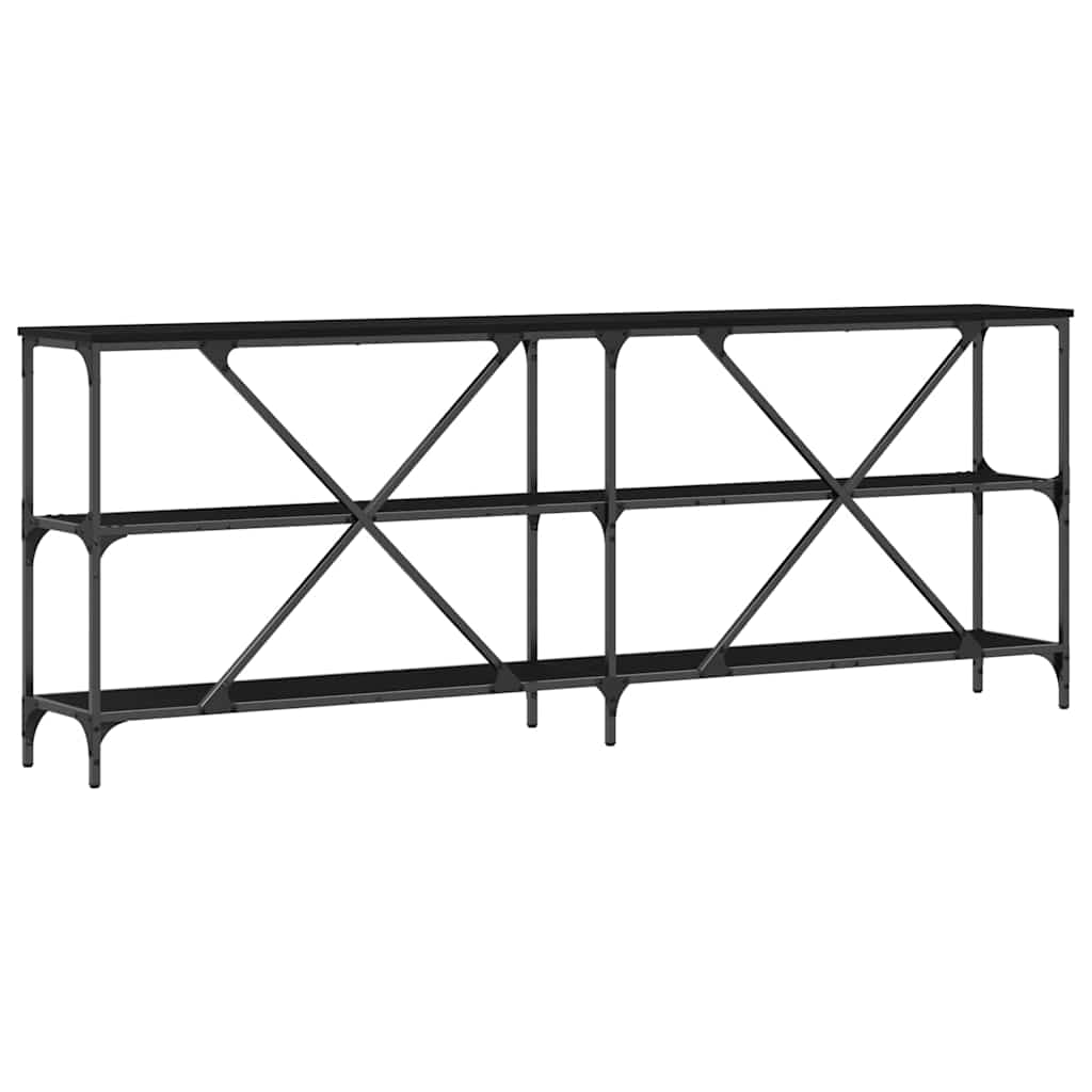 Table console Chêne noir 200 x 30 x 75 cm Bois d'ingénierie - XIOS