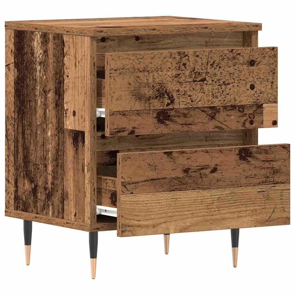 Cabinet de chevet avec tiroir 2 pcs Bois ancien 40 x 35 x 50 cm - XIOS