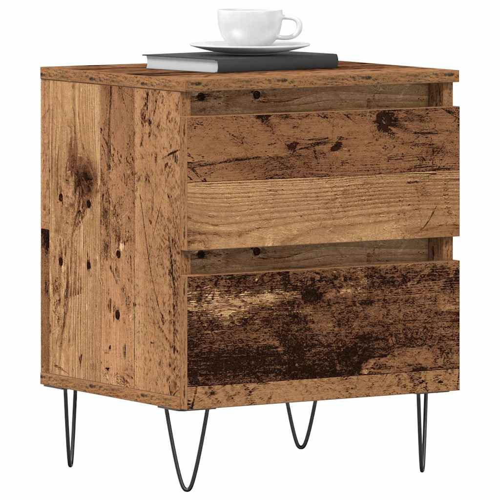 Cabinet de chevet avec tiroir 2 pcs Bois ancien 40 x 35 x 50 cm - XIOS