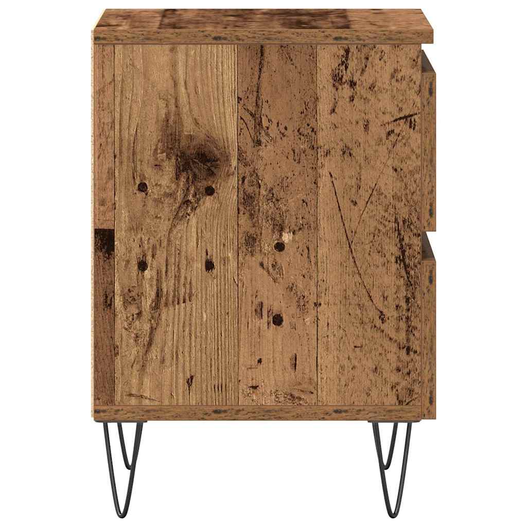 Cabinet de chevet avec tiroir 2 pcs Bois ancien 40 x 35 x 50 cm - XIOS