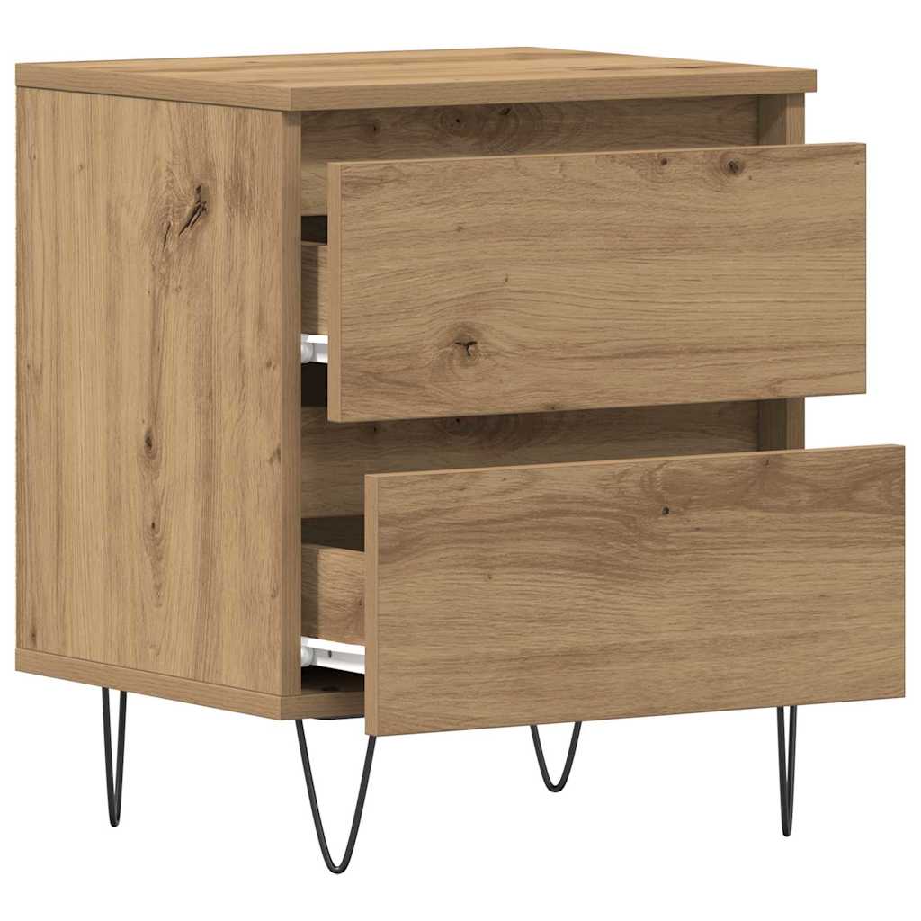 Cabinet de chevet 2 pcs chêne artisanal 40 x 35 x 50 cm - XIOS