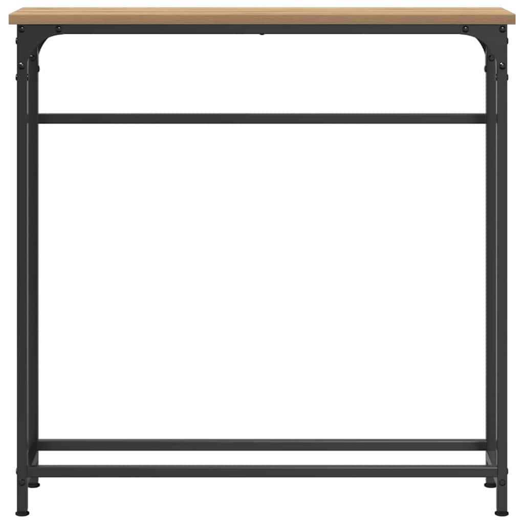 Table Console avec étagère chêne artisanal 75 x 19,5 x 75 cm - XIOS