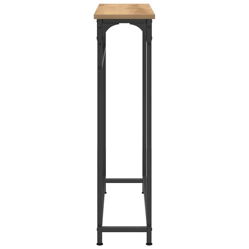 Table Console avec étagère chêne artisanal 75 x 19,5 x 75 cm - XIOS