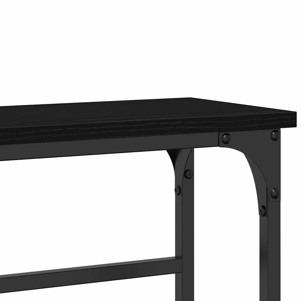 Table Console avec étagère Chêne noir 75 x 19,5 x 75 cm - XIOS