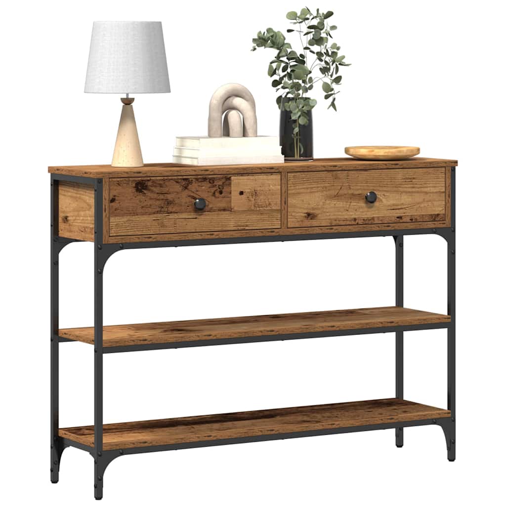 Table Console avec tiroir Bois ancien 100 x 25 x 75 cm - XIOS