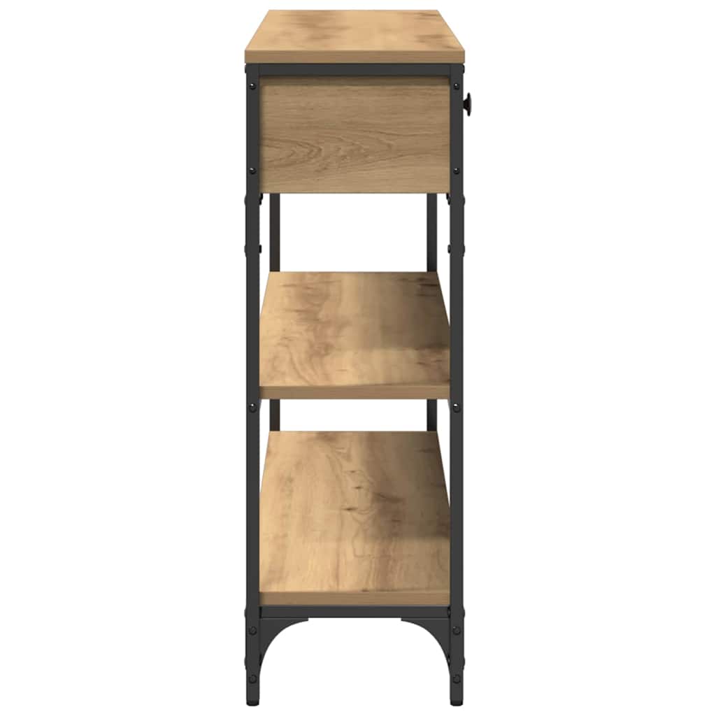 Table Console avec tiroir chêne artisanal 100 x 25 x 75 cm - XIOS