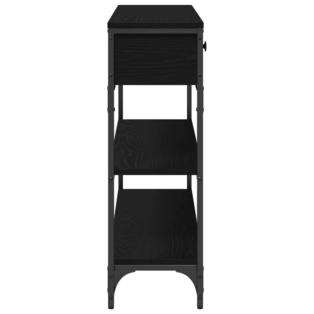 Table Console avec tiroir Chêne noir 100 x 25 x 75 cm - XIOS