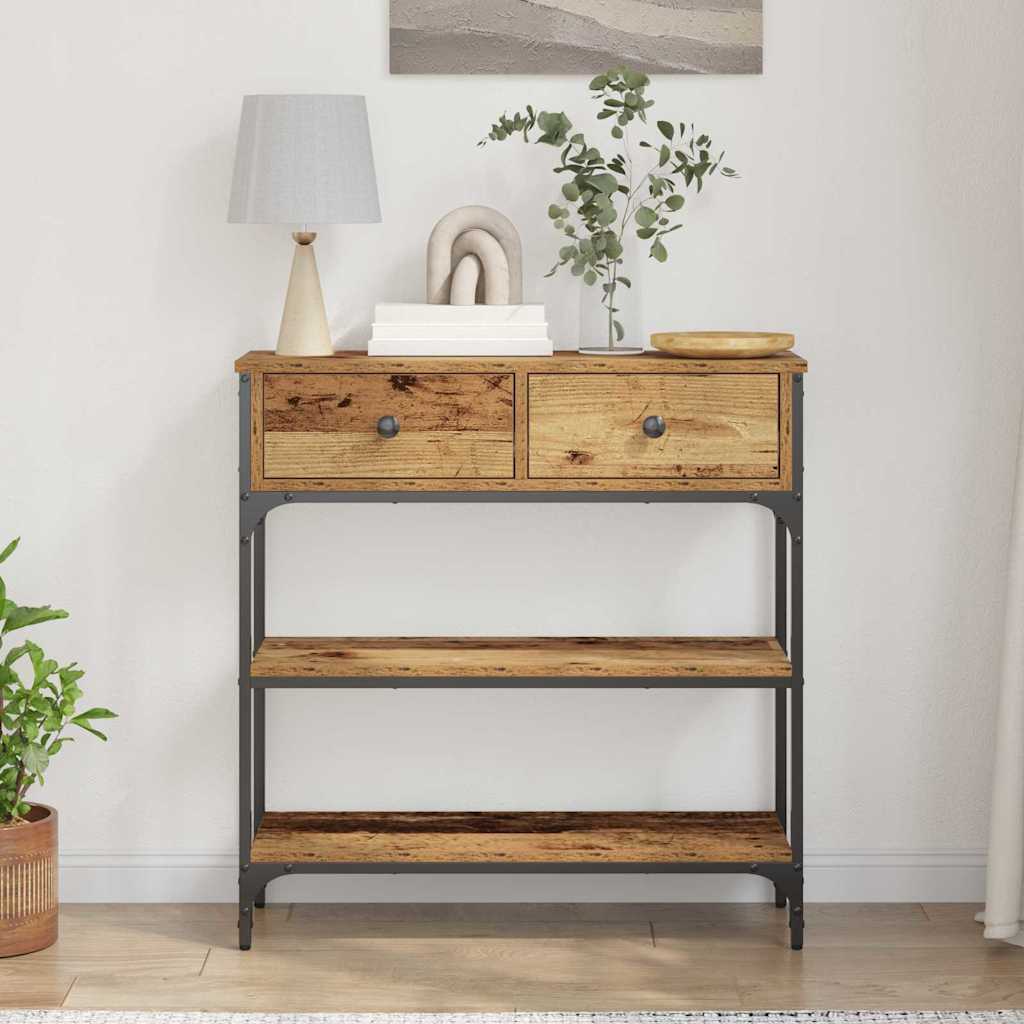 Table console Bois ancien 72,5 x 25 x 75 cm Bois d'ingénierie