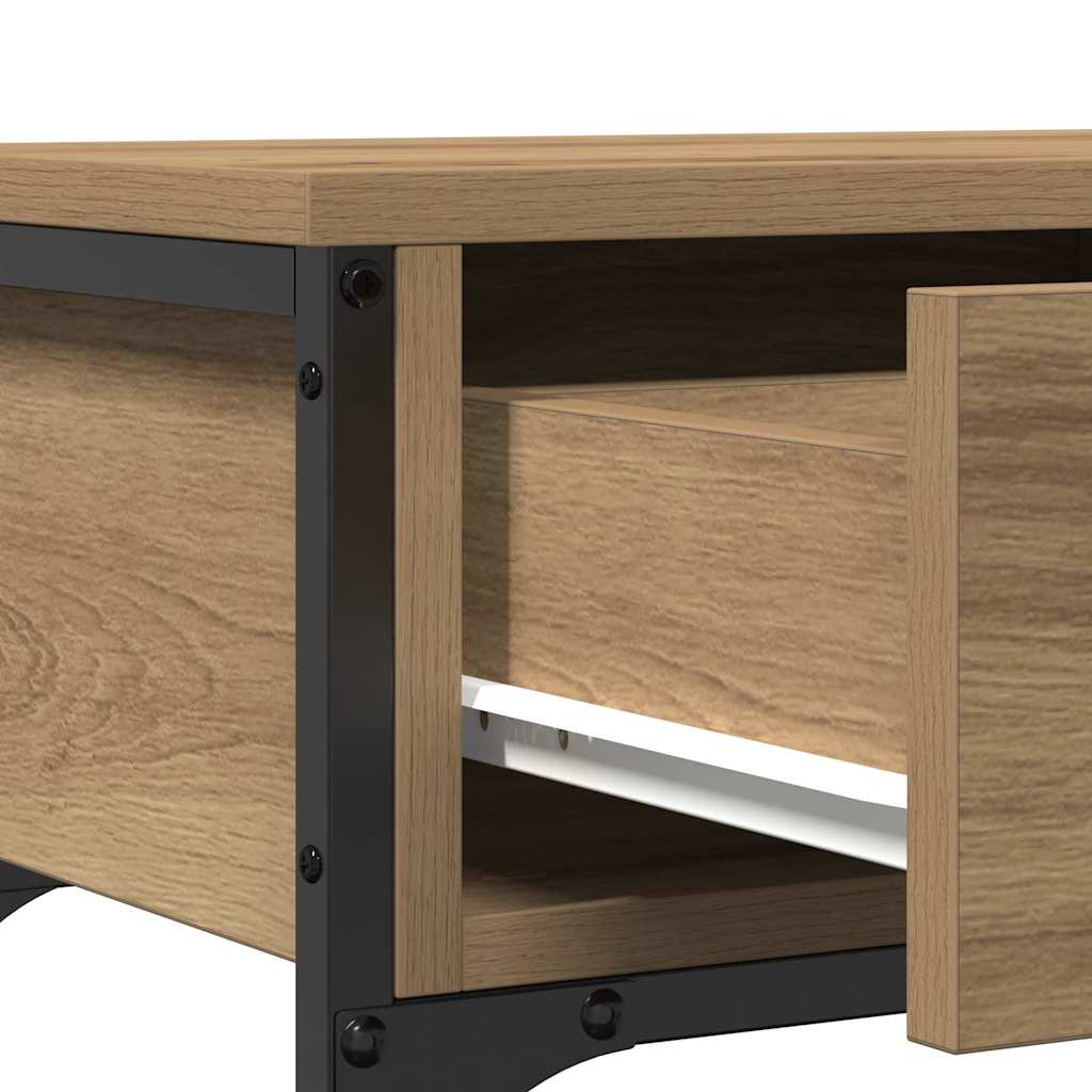 Table console avec tiroir Chêne artisanal 72,5 x 25 x 75 cm