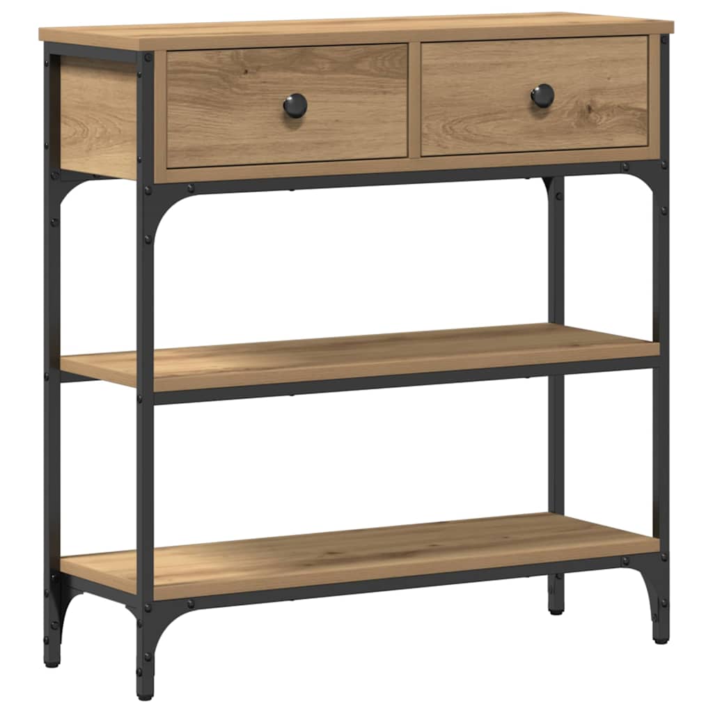 Table console avec tiroir Chêne artisanal 72,5 x 25 x 75 cm