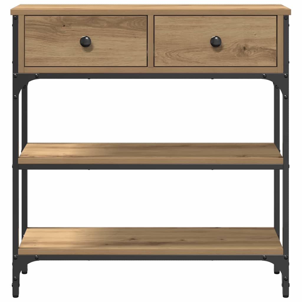 Table console avec tiroir Chêne artisanal 72,5 x 25 x 75 cm