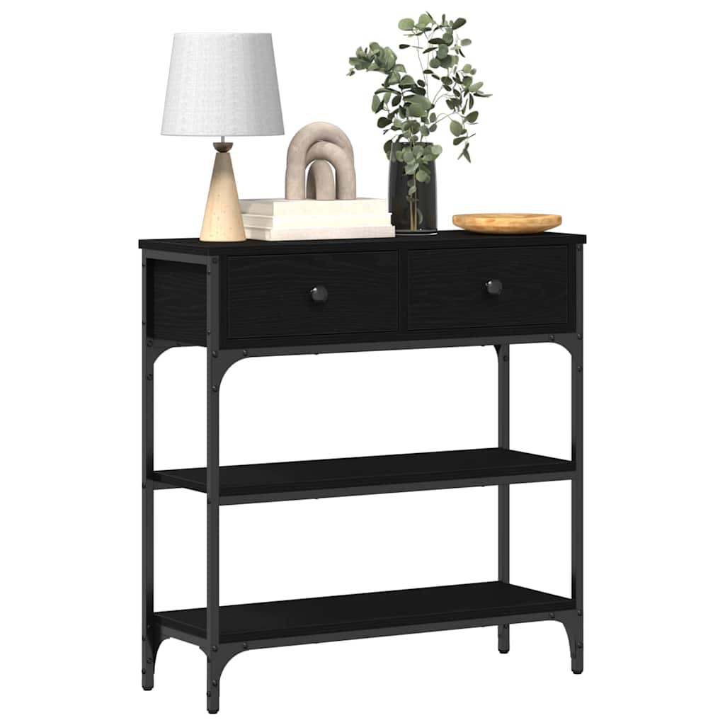 Table Console avec tiroir Chêne noir 72,5 x 25 x 75 cm - XIOS