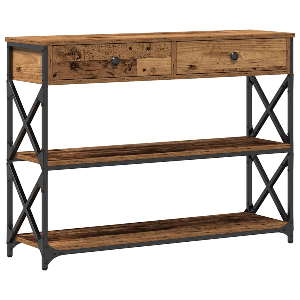 Table Console avec tiroir Bois ancien 100 x 28 x 75 cm - XIOS