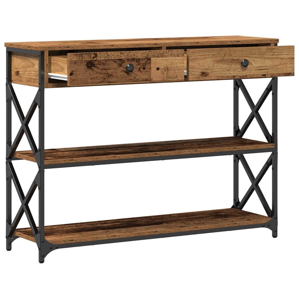 Table Console avec tiroir Bois ancien 100 x 28 x 75 cm - XIOS