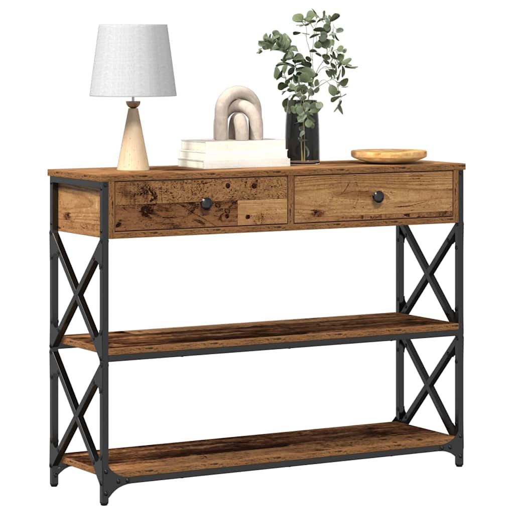 Table Console avec tiroir Bois ancien 100 x 28 x 75 cm - XIOS