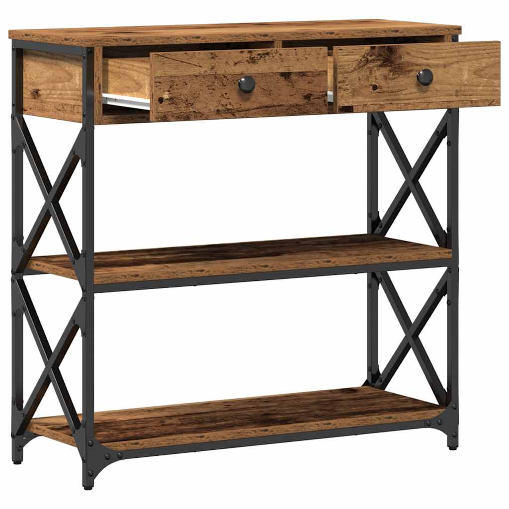 Table Console avec tiroir Bois ancien 75 x 28 x 75 cm - XIOS