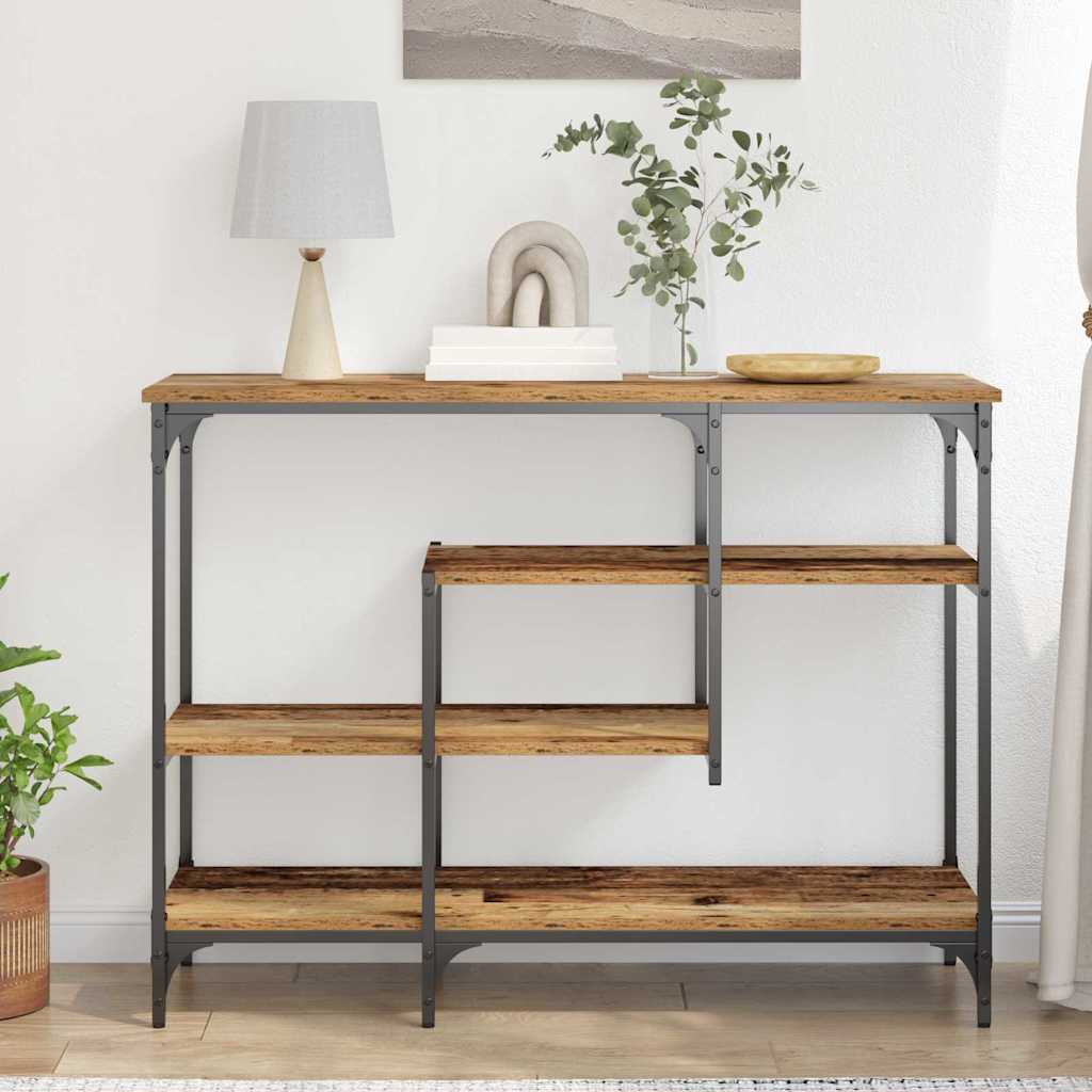 Table Console avec étagère Bois ancien 100 x 35 x 75 cm - XIOS