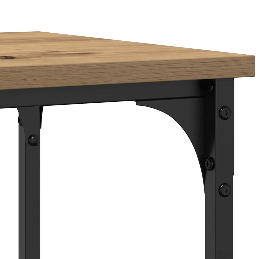 Table Console avec étagère chêne artisanal 100 x 35 x 75 cm - XIOS
