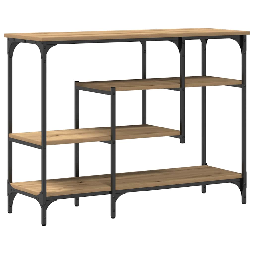 Table Console avec étagère chêne artisanal 100 x 35 x 75 cm - XIOS