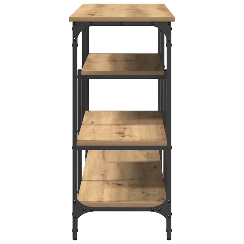 Table Console avec étagère chêne artisanal 100 x 35 x 75 cm - XIOS