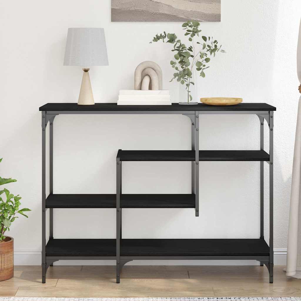 Table Console avec étagère Chêne noir 100 x 35 x 75 cm - XIOS