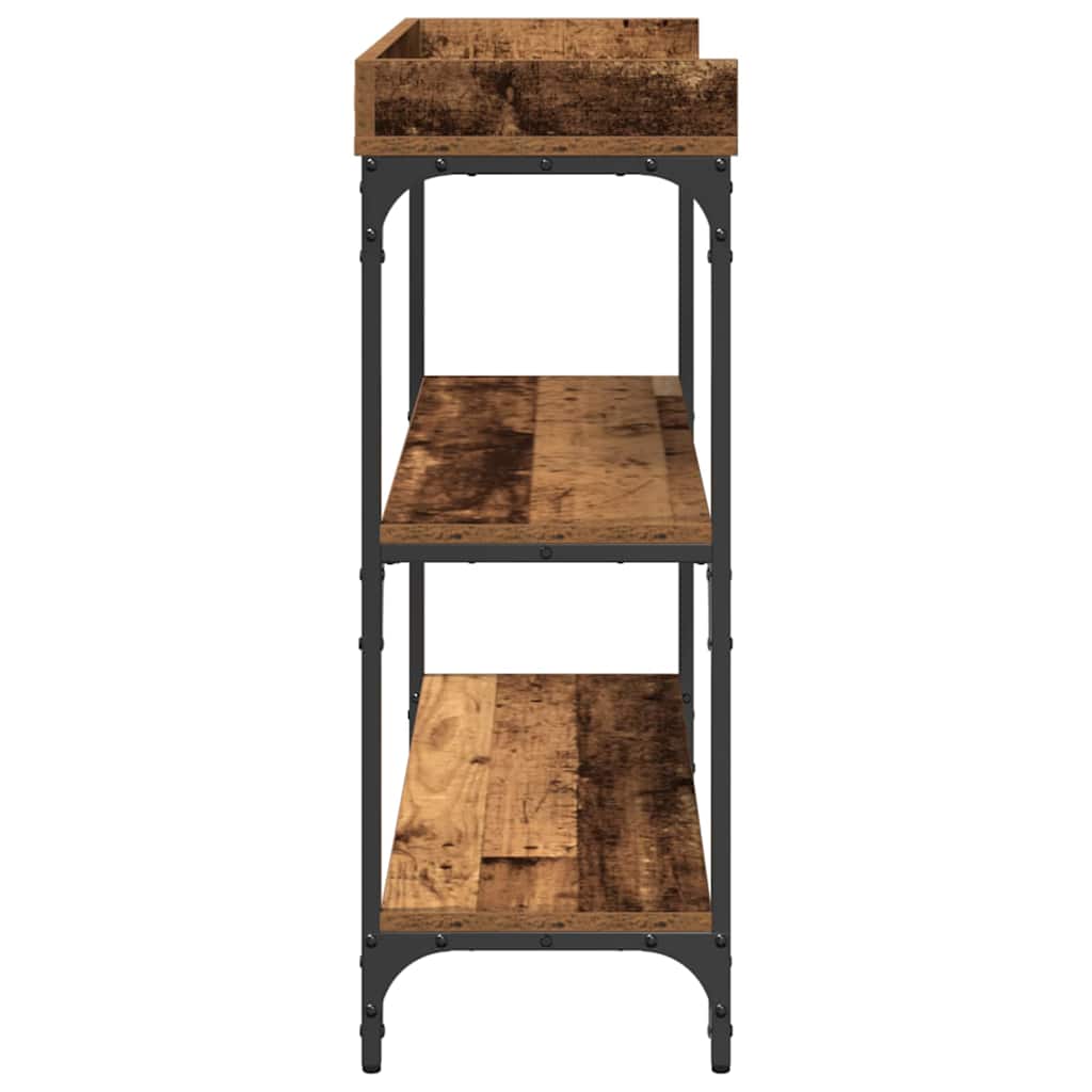 Table Console avec étagère Bois ancien 100 x 30 x 80 cm - XIOS