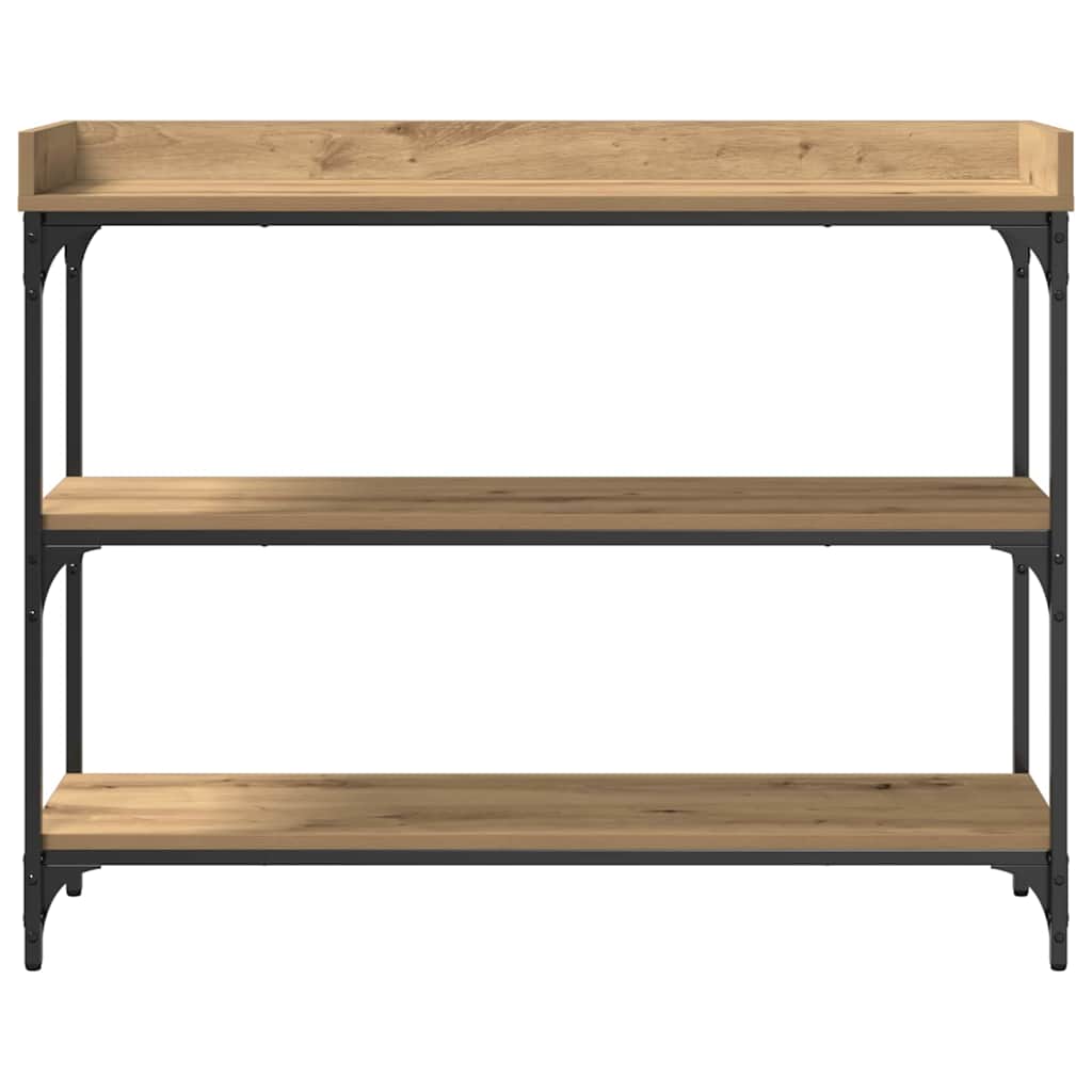 Table Console avec étagère chêne artisanal 100 x 30 x 80 cm - XIOS