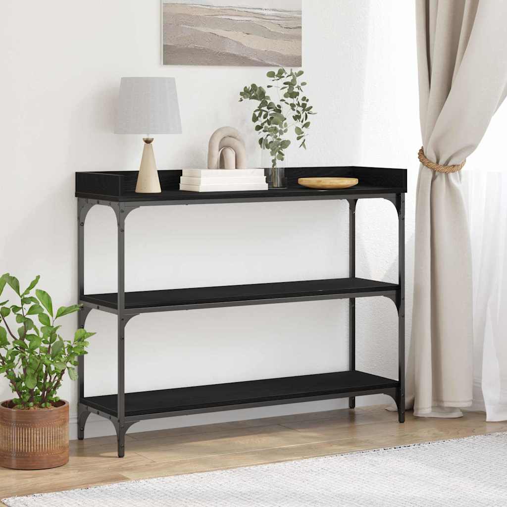 Table Console avec étagère Chêne noir 100 x 30 x 80 cm - XIOS