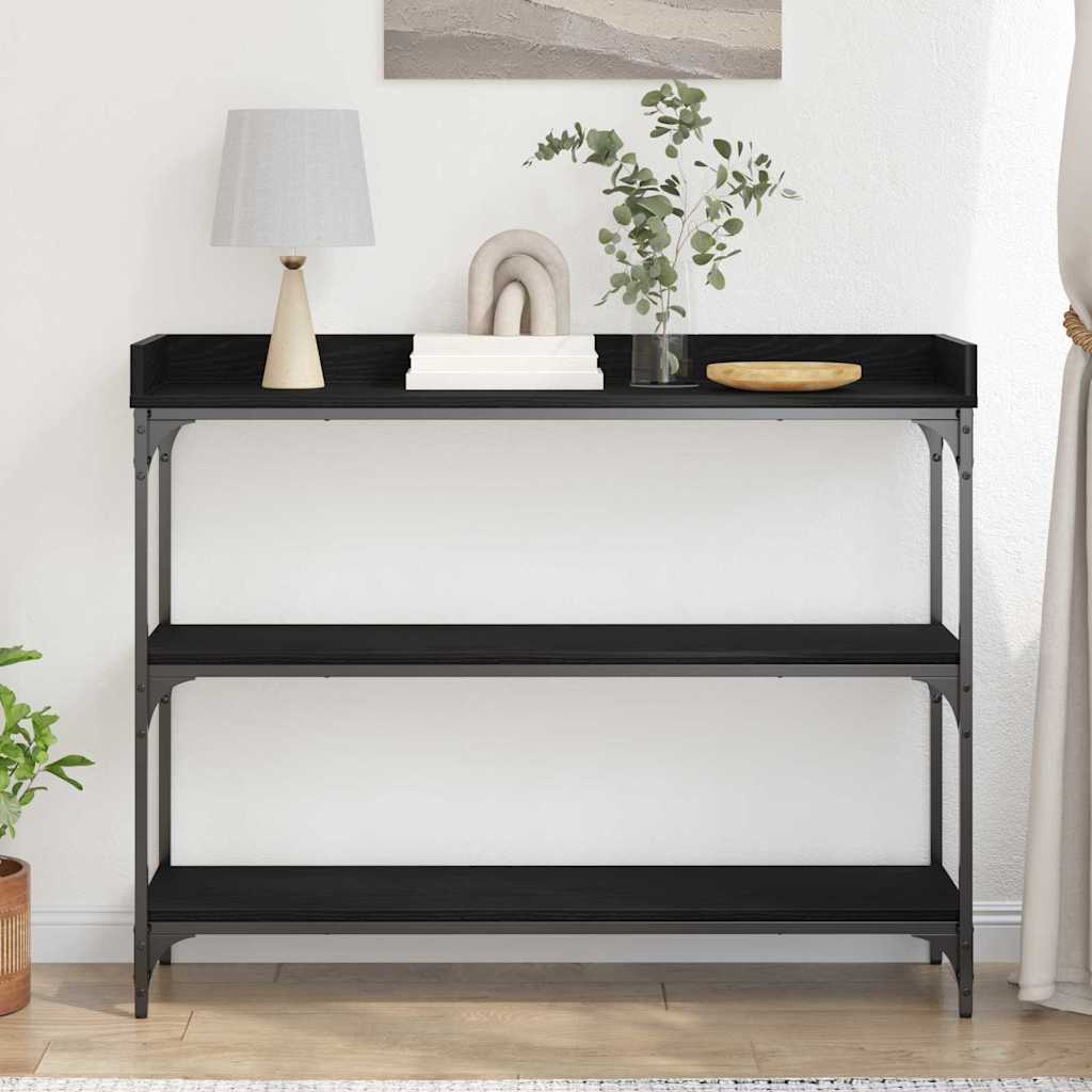 Table Console avec étagère Chêne noir 100 x 30 x 80 cm - XIOS