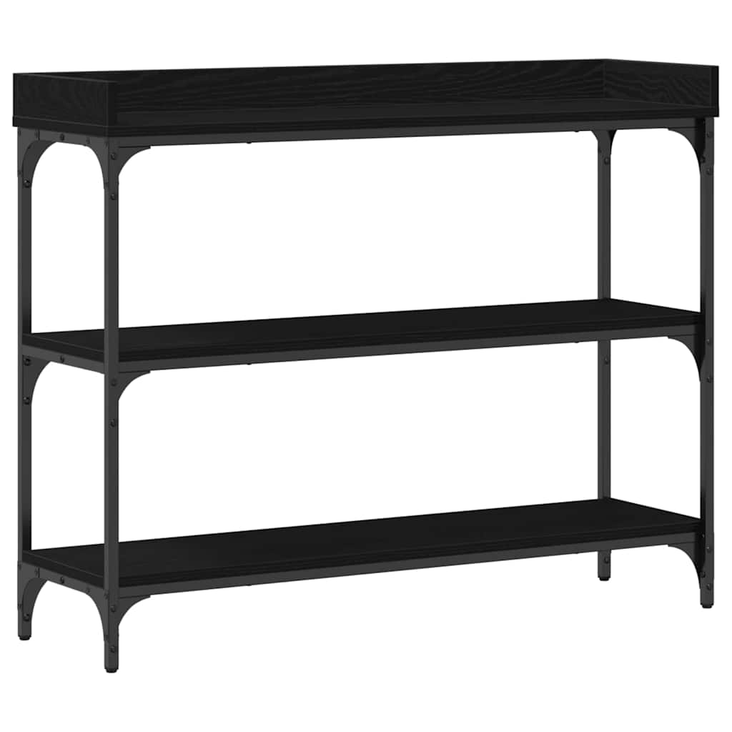 Table Console avec étagère Chêne noir 100 x 30 x 80 cm - XIOS