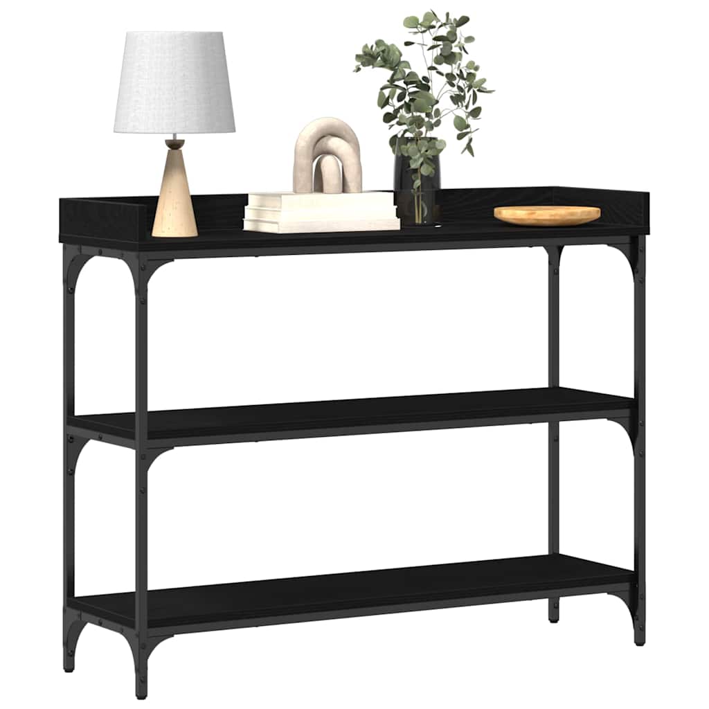 Table Console avec étagère Chêne noir 100 x 30 x 80 cm - XIOS
