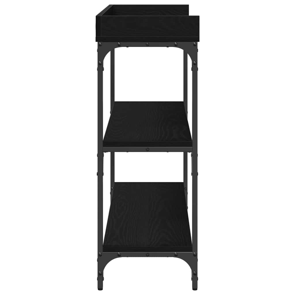 Table Console avec étagère Chêne noir 100 x 30 x 80 cm - XIOS