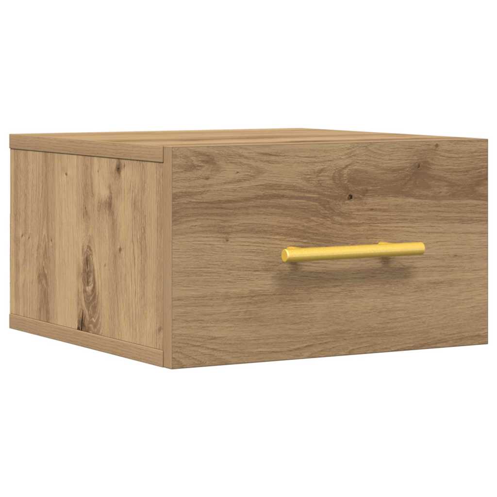 Cabinet de chevet Montage mural chêne artisanal 35 x 35 x 20 cm - XIOS