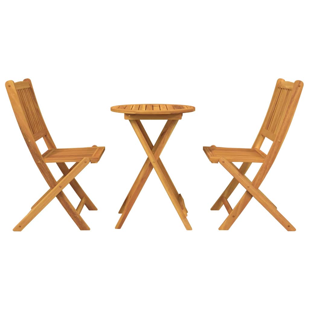 Ensemble bistro de jardin 3 pcs Marron Bois d'Acacia Massif - XIOS